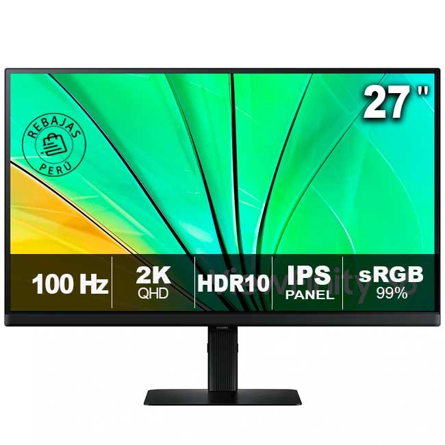 Monitor Samsung ViewFinity S6 LS27D600EALXPE – 27" QHD IPS, 100Hz, 5ms, HDR10, USB-C, Ajustable VESA