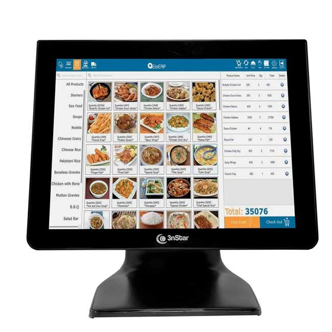 Monitor Táctil 3nStar TCM008 HD 1024x768 Sin Bisel con Base Metálica para POS y Restaurantes