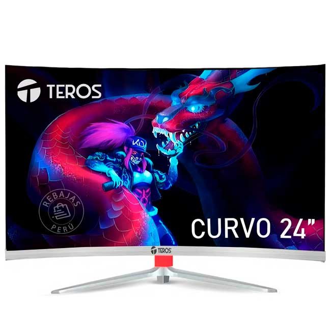 Monitor Curvo TEROS TE-2401S 23.8” FHD VA | 100Hz, FreeSync, HDMI, VGA, Flicker Free, Curvatura 3000R