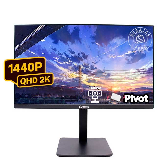 Monitor TEROS TE-2416CS 23.8" QHD IPS 100Hz con Cámara 5MP, HDMI, DP y USB 3.0 corporativo