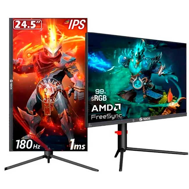 Monitor Gaming TEROS TE-2472G 24.5" FHD IPS 180Hz 1ms FreeSync VESA HDMI DP sRGB 99%