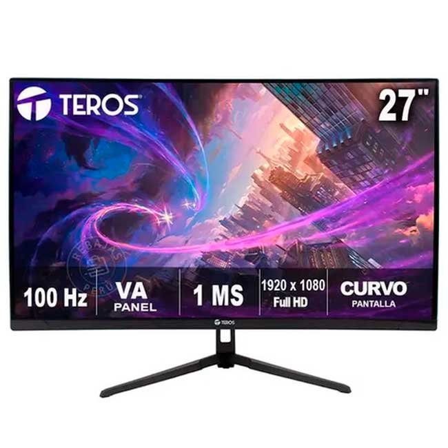 Monitor Curvo Teros TE-2732S 27” VA Full HD 100Hz 1ms FreeSync HDMI DP VESA R1500