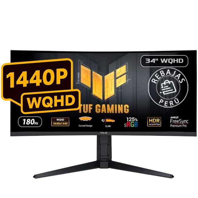 Monitor curvo ASUS TUF Gaming VG34VQL3A WQHD 180Hz 34”