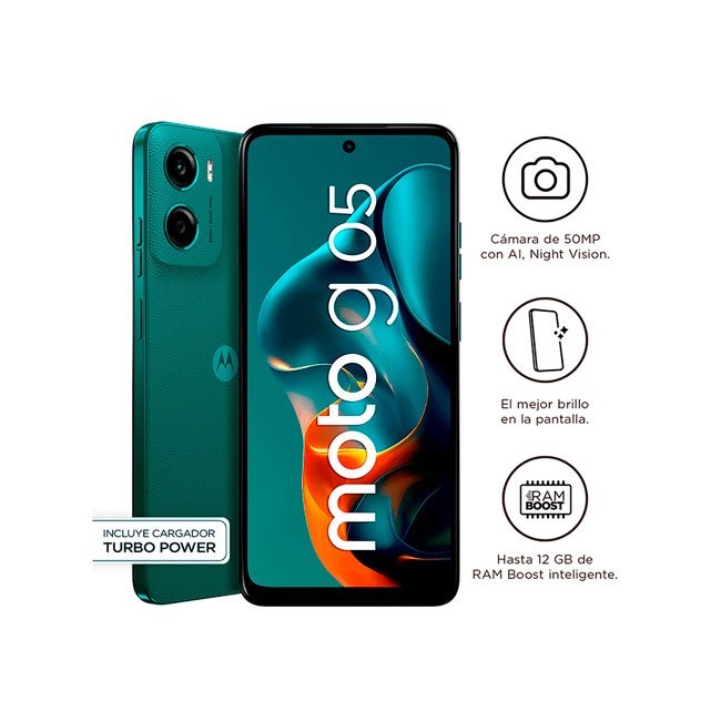 Moto G05 XT2523-2 128GB 4GB RAM | Pantalla 6.6” 90Hz, Cámara 16MP, Batería 5000mAh verde