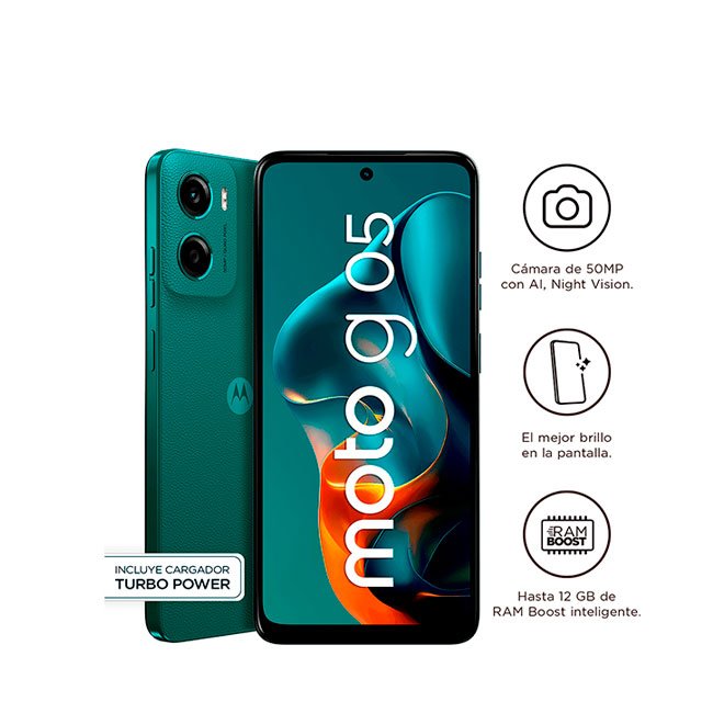 Celular Motorola Moto G05 XT2523-2 | 4GB RAM, 64GB, Batería 5000 mAh- Verde