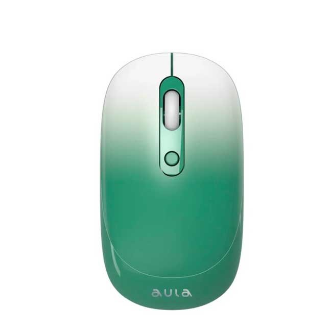 Mouse Inalámbrico Aula AM207 Wireless Green 1600 DPI con Diseño Ergonómico y Preciso