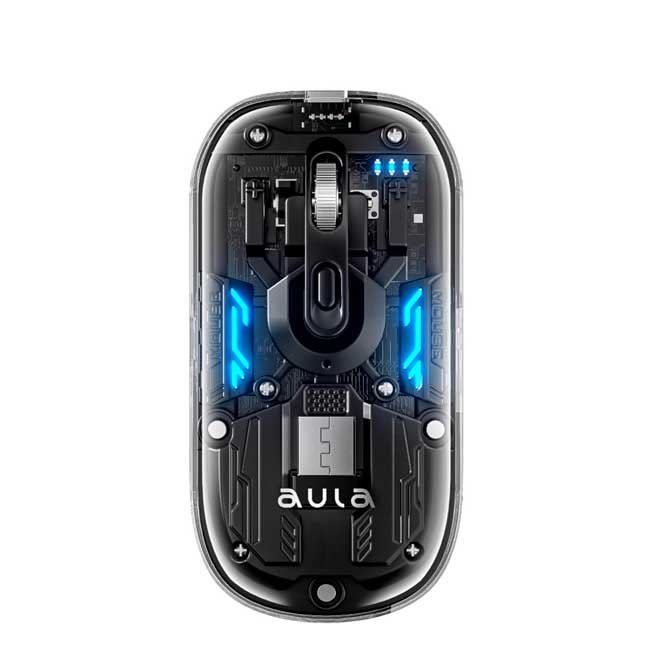 Mouse Inalámbrico Recargable Aula AM210 Wireless Black 1600 DPI con Diseño Ergonómico y Silencioso