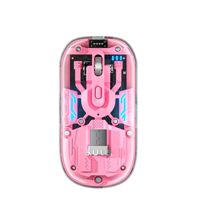 Mouse Inalámbrico Recargable Aula AM210 Wireless Pink 1600 DPI con Diseño Silencioso y Ergonómico