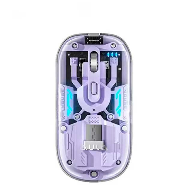 Mouse Inalámbrico Recargable Aula AM210 Purple 1600 DPI con Diseño Ergonómico y Clic Silencioso