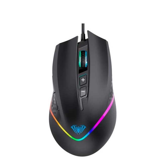 Mouse Aula F805 Black Gaming 6400 DPI con Sensor Óptico Preciso y Diseño Ergonómico