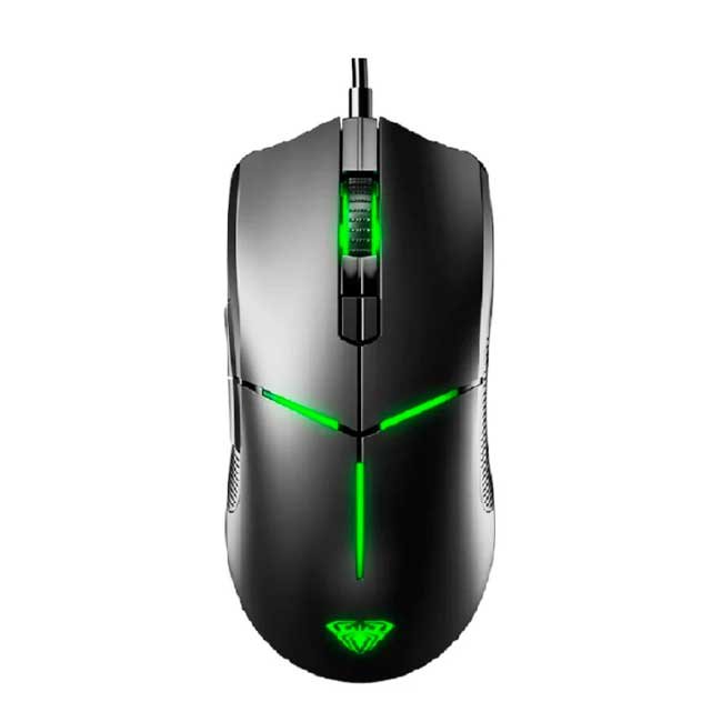 Mouse Aula F820 6 400 DPI RGB Negro – 8 Botones Programables, Polling 1 000 Hz