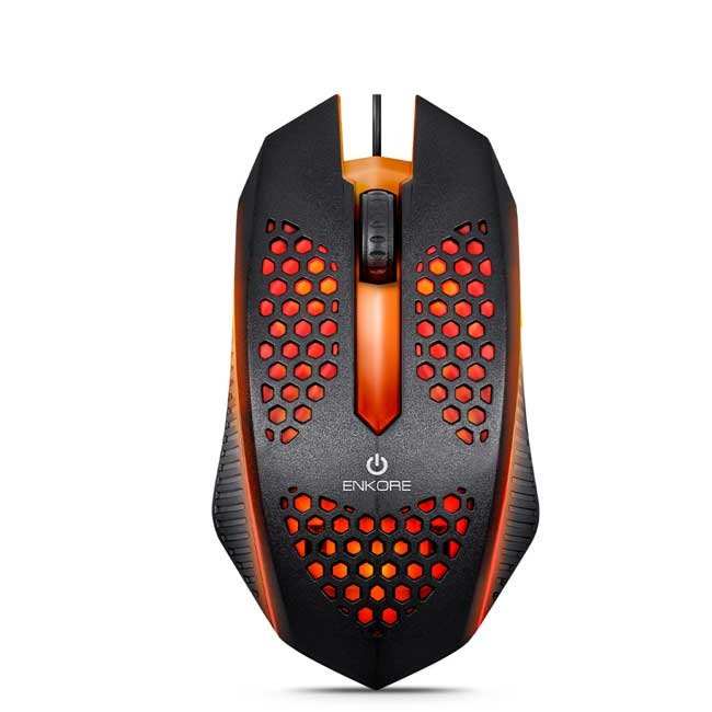 Mouse Enkore Levitron Negro EKM107B USB LED 1000 DPI 3 Botones Ultraligero
