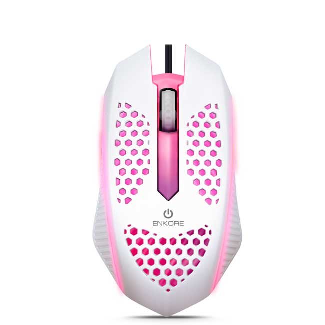Mouse Enkore Levitron EKM107W USB LED 1000 DPI 3 Botones Ultraligero