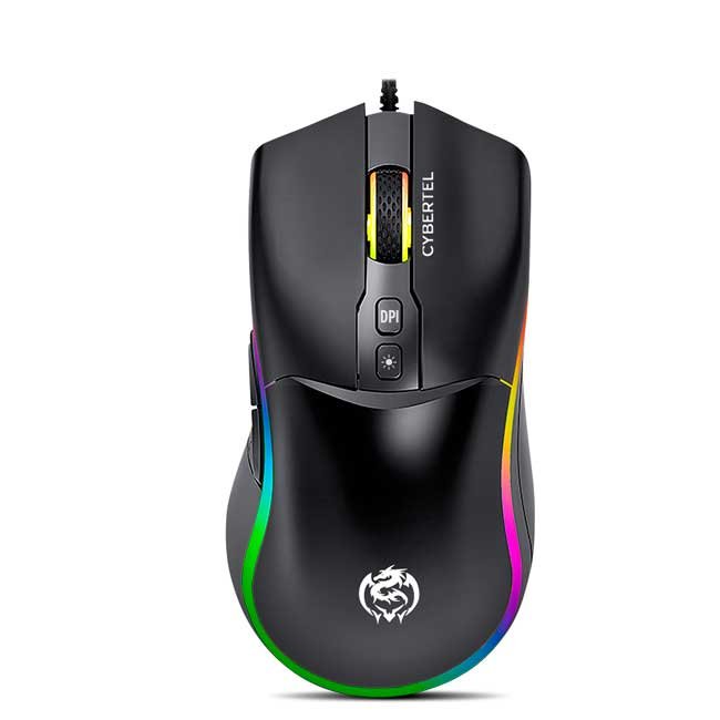 Mouse Gamer USB Cybertel Destroyer CBX M613 RGB 7 Botones 7200 DPI Cable Nylon Antideslizante