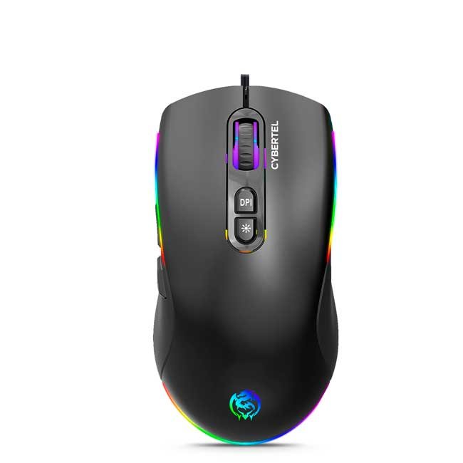 Mouse Gamer USB Cybertel Dynasty CBX M608 RGB 7 Botones 7200 DPI Cable Nylon Antideslizante