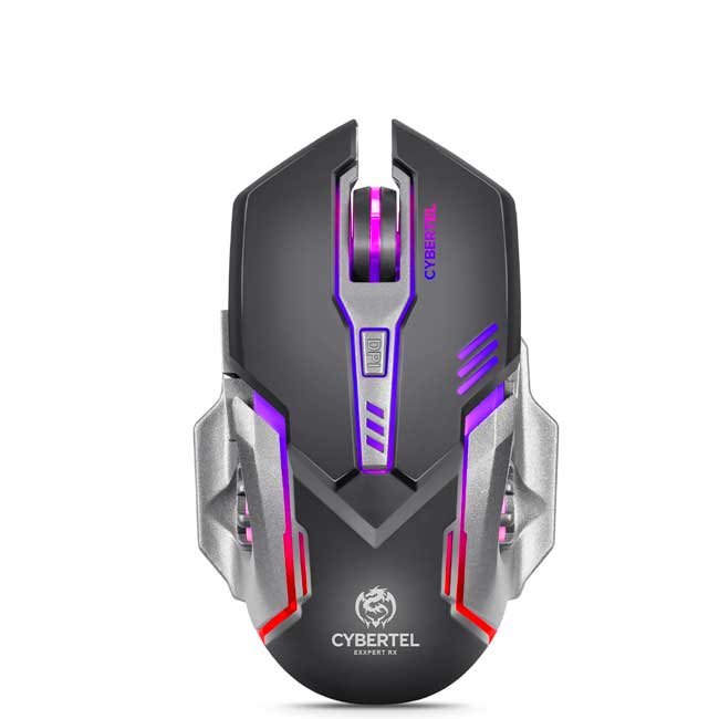 Mouse Gamer Recargable Cybertel Exxpert RX CBX M612RX USB Tipo-C 6 Botones 3200 DPI LED 7 Colores