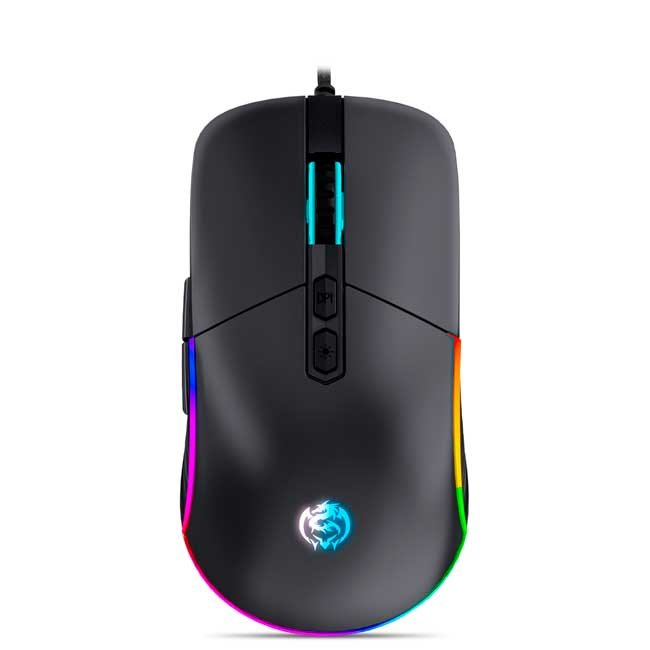 Mouse Gamer USB Cybertel Striker Black CBX M601 RGB 7 Botones 7200 DPI Cable Nylon