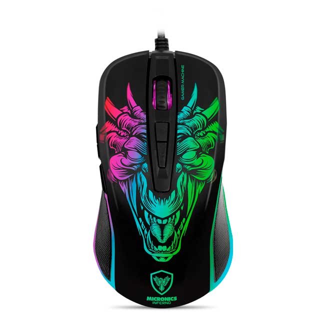 Mouse Gamer Micronics Inferno MIC M816 RGB 7 Botones 7200 DPI USB con Software