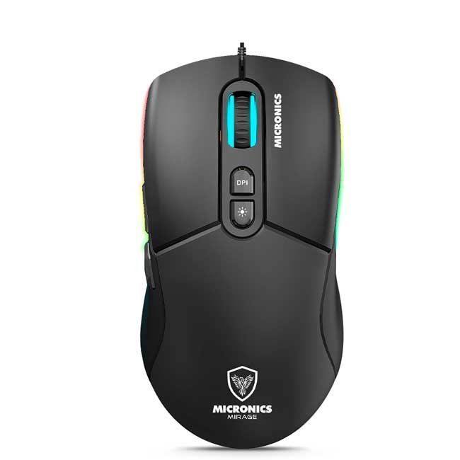 Mouse Gamer Micronics Mirage MIC GM890 RGB 7 Botones 12800 DPI USB con Cubierta Intercambiable