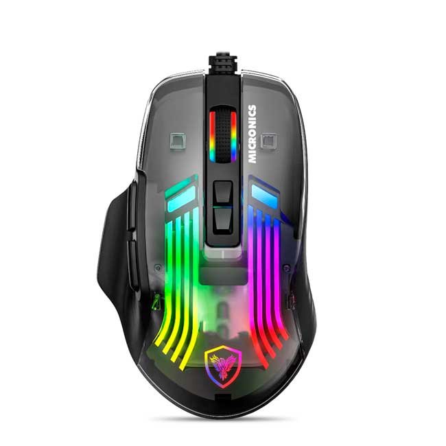 Mouse Gamer Micronics Murano MIC GM891 RGB 7 Botones 12800 DPI USB Dark Reflex