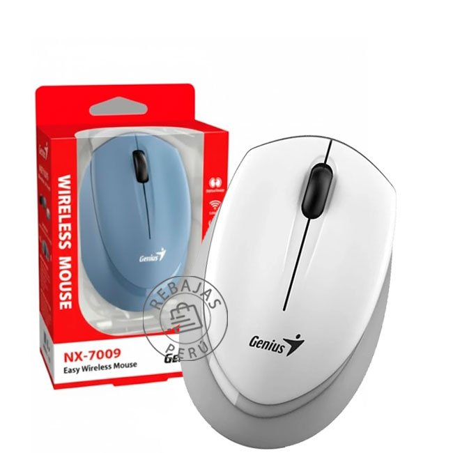 Mouse Inalámbrico Genius NX-7009 Wireless BlueEye Ergonómico Blanco