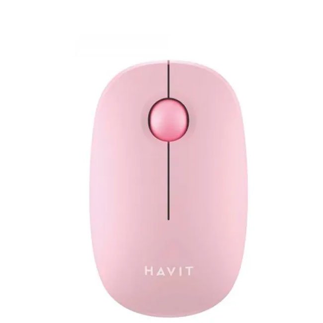Mouse Inalámbrico Havit MS57GT Pink – 2.4GHz, 1600 DPI, Compacto y Ergonómico
