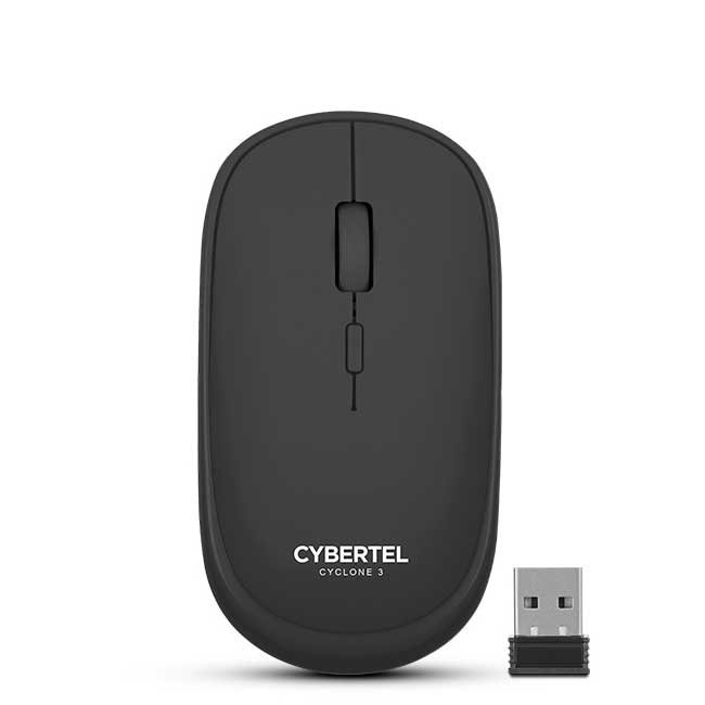 Mouse Inalámbrico Cybertel Cyclone M500-3M 3 Modos BT/WiFi Recargable con DPI Ajustable hasta 1600
