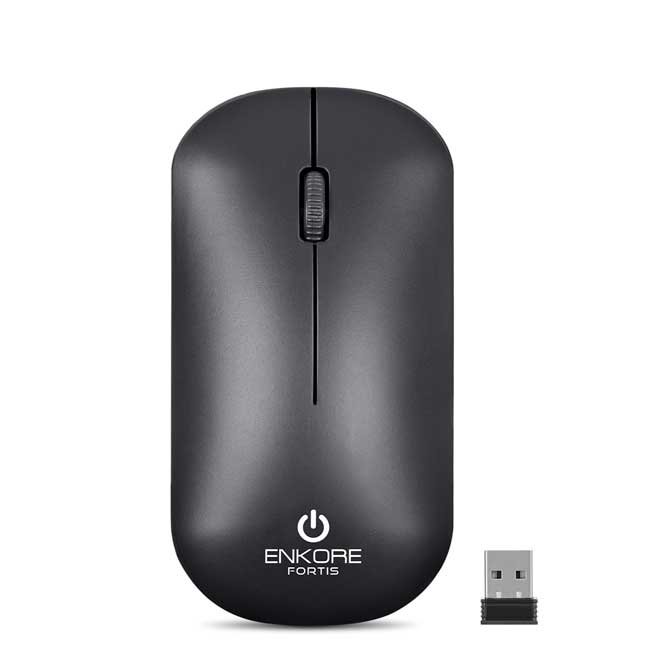 Mouse Inalámbrico ENKORE Fortis EKM155 1600 DPI 2.4GHz con Sensor Óptico Avanzado Negro