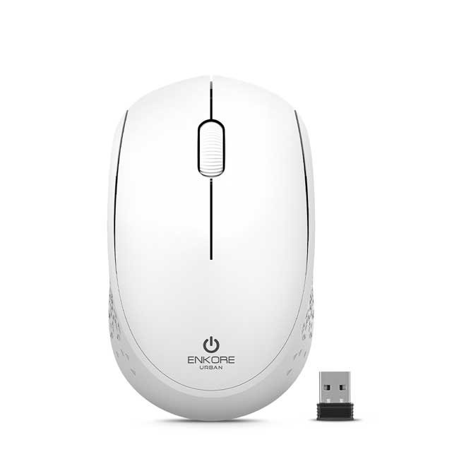 Mouse Inalámbrico ENKORE Urban EKM203W Blanco 2.4GHz con 1000 DPI y Sensor Óptico Avanzado