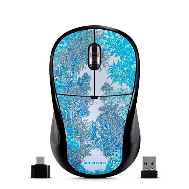 Mouse Inalámbrico Micronics Forest M732-2M con Bluetooth, WiFi, USB-C y DPI 1200