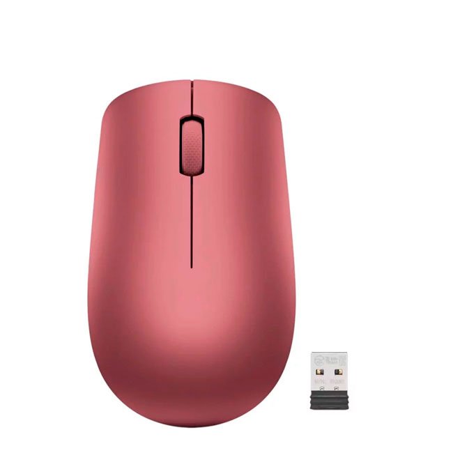 Mouse Inalámbrico Lenovo 530 Rojo Cereza 1200 DPI Ambidiestro con Receptor USB Nano