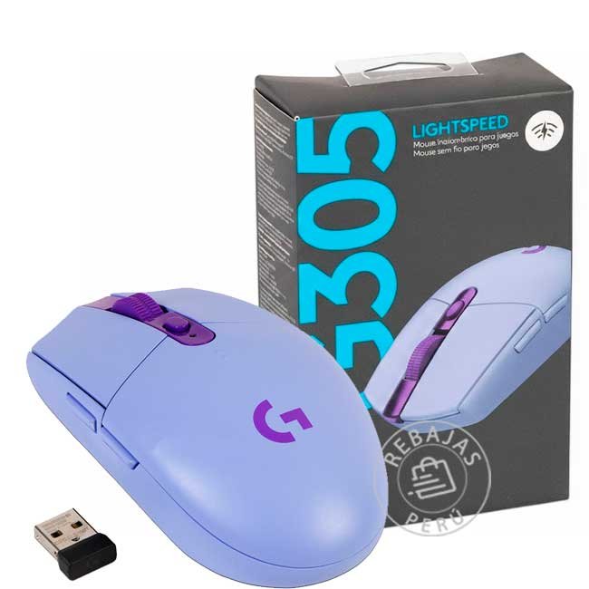 Mouse Logitech G305 LIGHTSPEED Wireless HERO 12K Lila Gaming