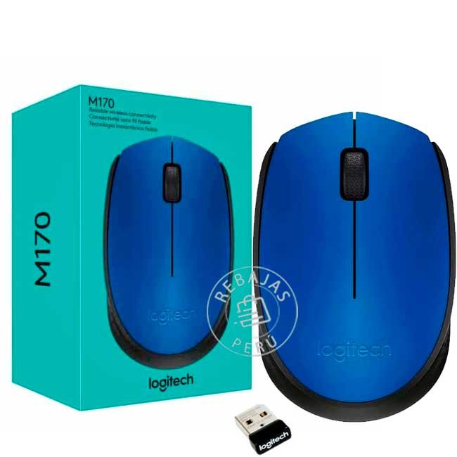 Mouse Logitech M170 Wireless Óptico Azul Inalámbrico