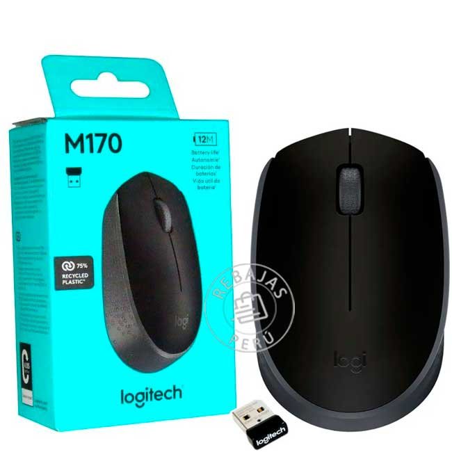Mouse Logitech M170 Wireless Negro Óptico USB Inalámbrico