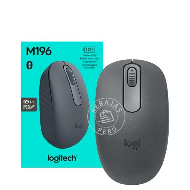 Mouse Logitech M196 Bluetooth Negro Óptico Inalámbrico