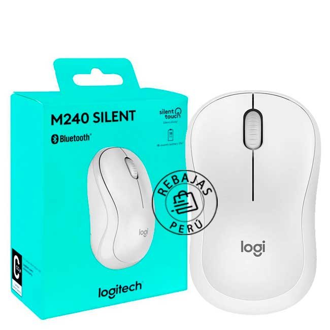 Mouse Logitech M240 Silent Bluetooth Blanco Inalámbrico