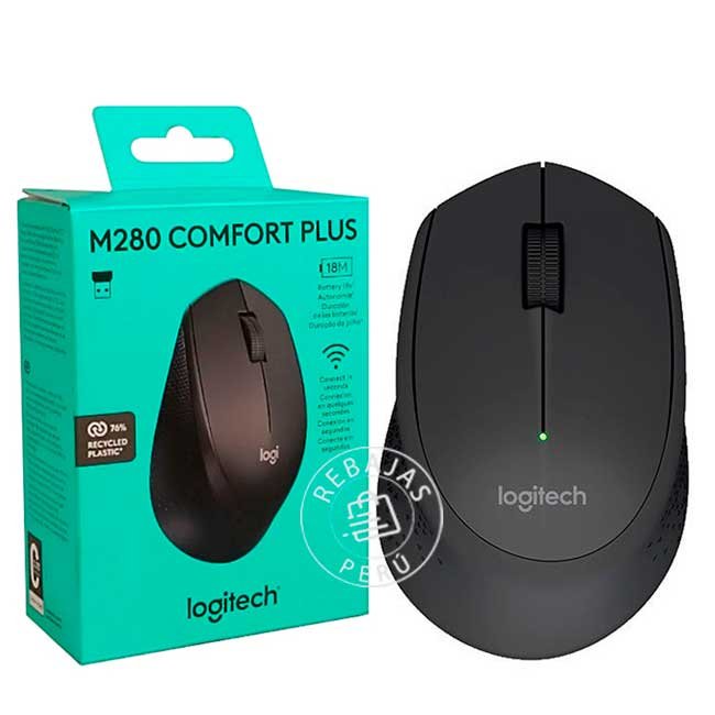 Mouse Logitech M280 Wireless Negro Óptico Inalámbrico