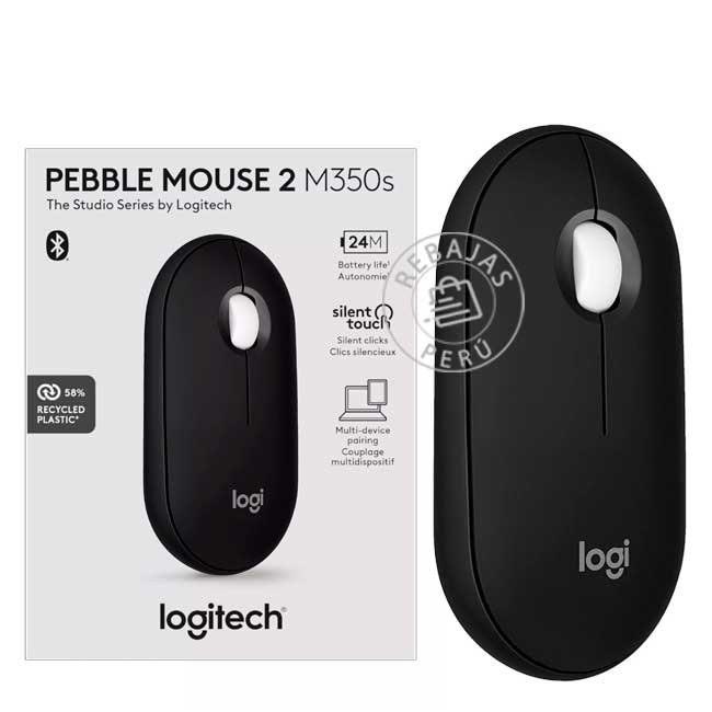 Mouse Logitech Pebble 2 M350S Bluetooth Wireless Graphite Silencioso