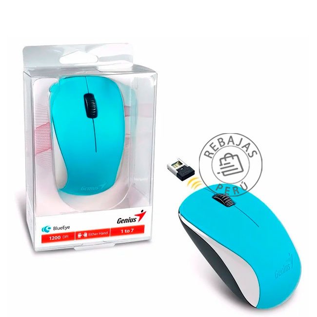 Mouse Inalámbrico Genius NX-7000 con Sensor Óptico BlueEye de 1200 DPI y Receptor USB Nano