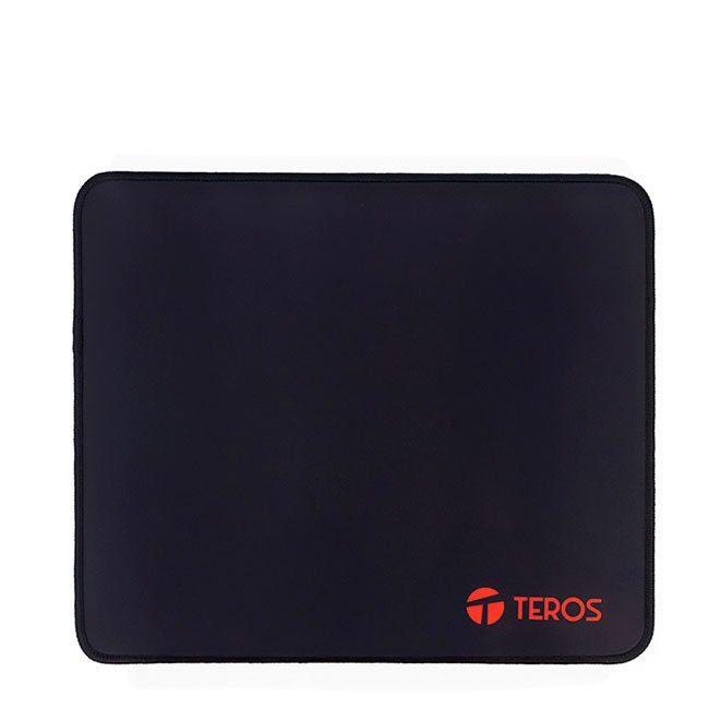 Mouse Pad TEROS TE-3017S Negro | Antideslizante, Bordes Cosidos, 32x27 cm
