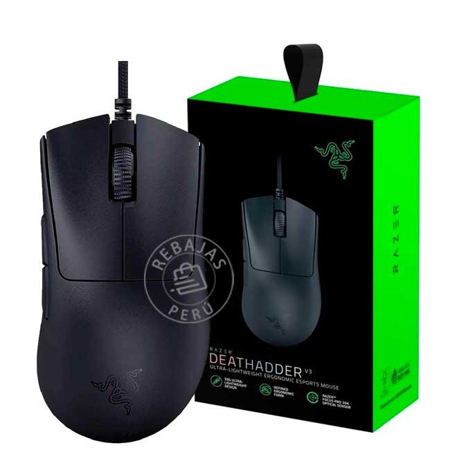 Mouse Razer DeathAdder V3 30K DPI HyperPolling 8,000Hz Switch Óptico Black