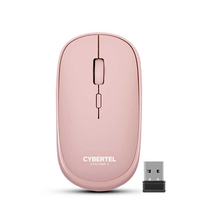 Mouse Inalámbrico Cybertel Cyclone M500-3M Rosa 3 Modos BT/WiFi Recargable con DPI Ajustable hasta 1600