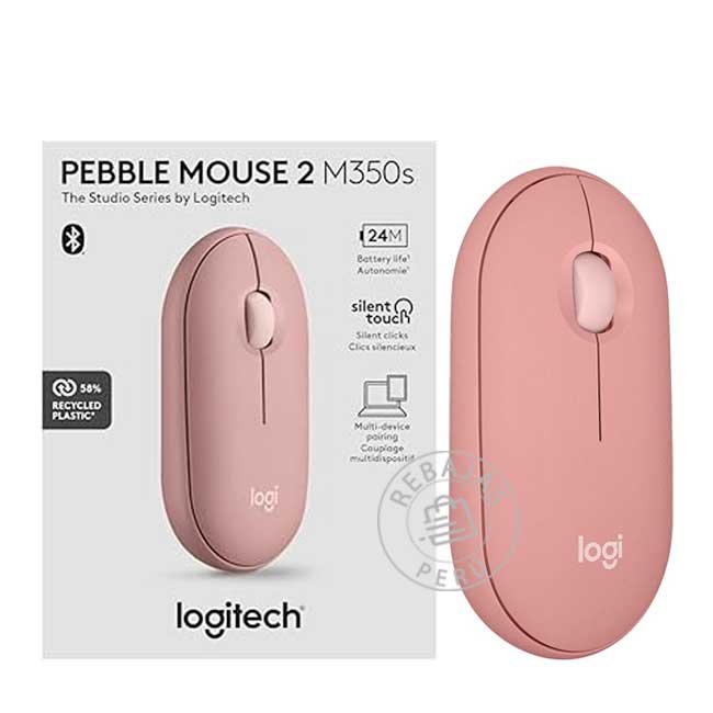 Mouse Logitech Pebble 2 M350S Bluetooth Wireless Rosa Silencioso