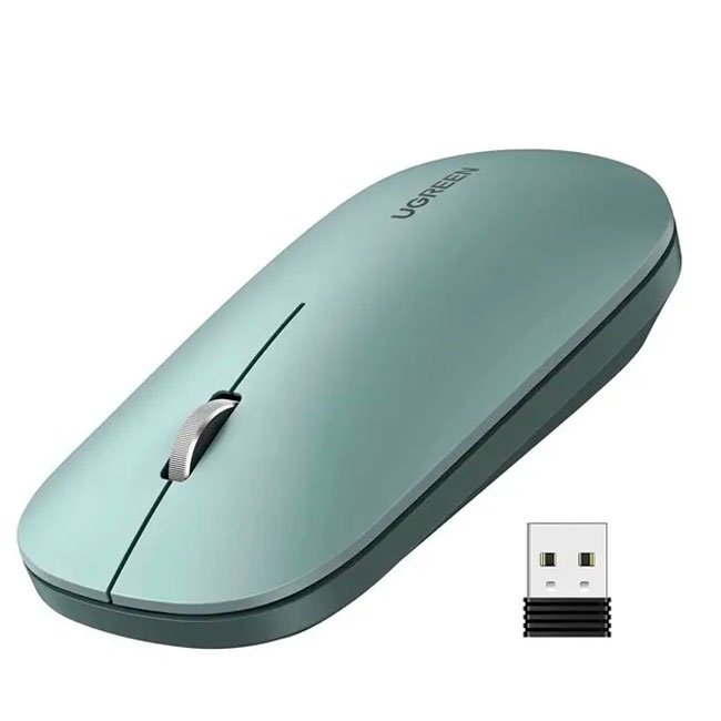 Mouse Ugreen Inalámbrico Silencioso Verde 4000 DPI MU001 USB 2.4GHz