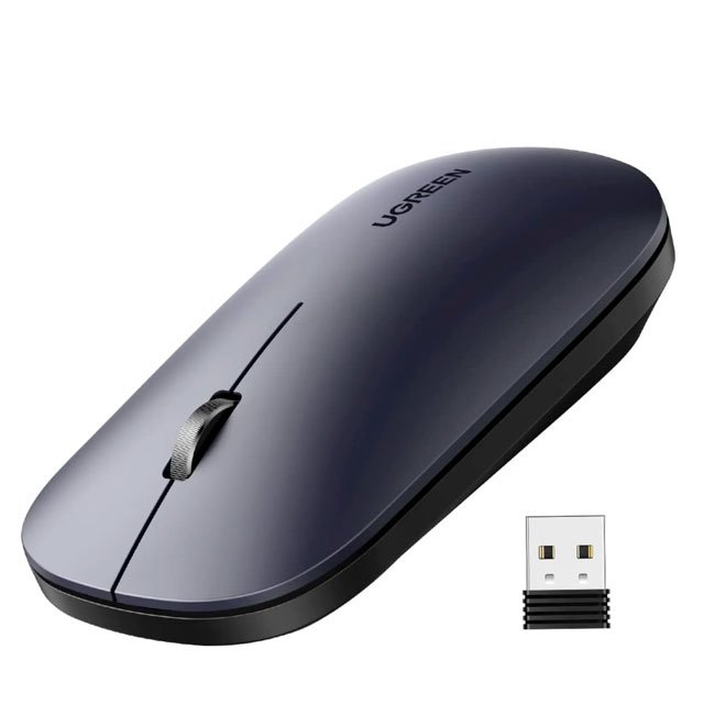 Mouse Ugreen Inalámbrico Silencioso Negro 4000 DPI MU001 USB 2.4GHz