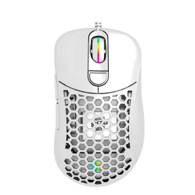 Mouse Gamer VSG Aquila Air 16,000 DPI PMW3389 RGB Blanco Glossy Ultraliviano 60g