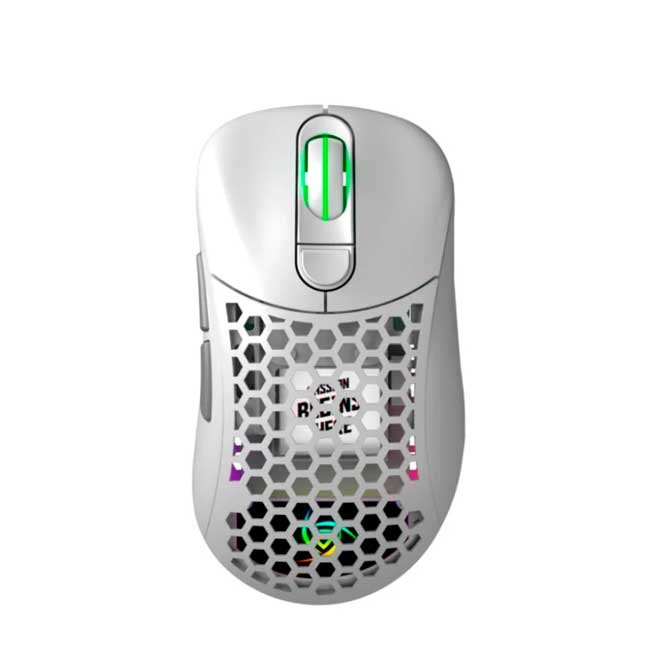 Mouse Gamer Inalámbrico VSG Aquila Fly 16,000 DPI RGB Blanco Glossy Ultraliviano 73g