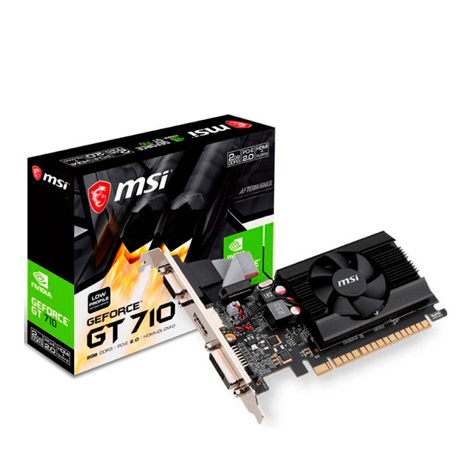 Tarjeta de Video MSI GeForce GT 710 2GB DDR3 Low Profile HDMI DVI VGA