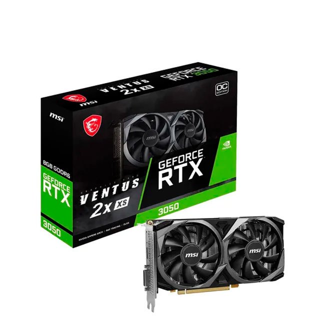 Tarjeta de Video MSI GeForce RTX 3050 VENTUS 2X XS 8G OC | 8GB GDDR6 | PCIe 4.0 | Gaming y Creatividad