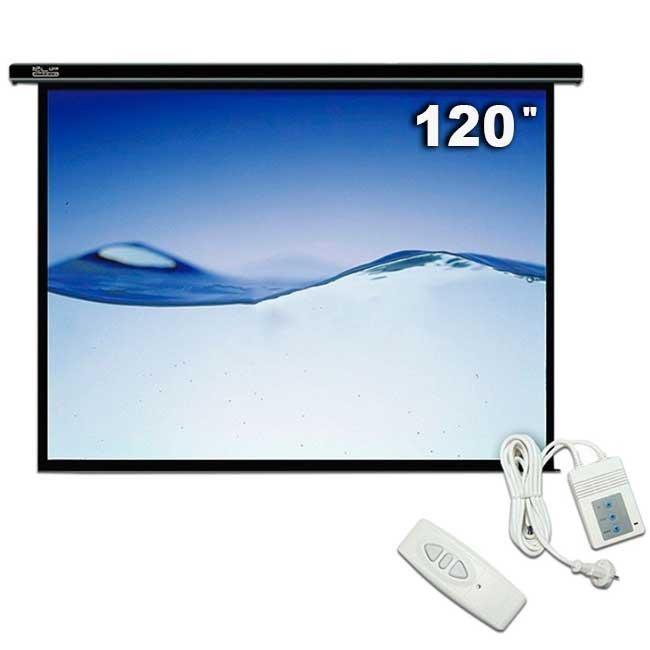 Pantalla Motorizada Klip Xtreme KPS‑503 120″ 4:3 – Montaje Pared/Techo, Superficie Blanca Mate